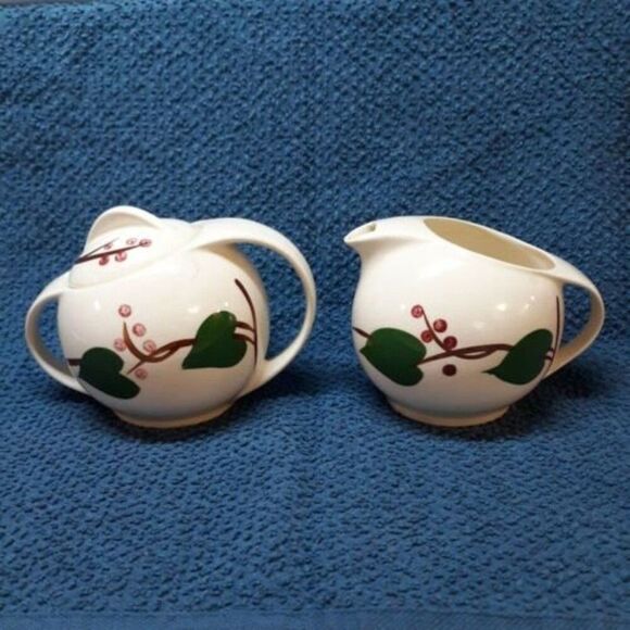 Blue Ridge Southern Potteries Stanhome Ivy Sugar & Creamer Set - Picture 3 of 16